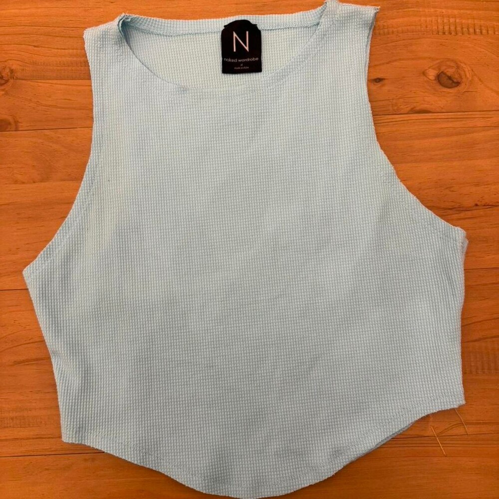 Naked Wardrobe Women's Blue Crop-top
